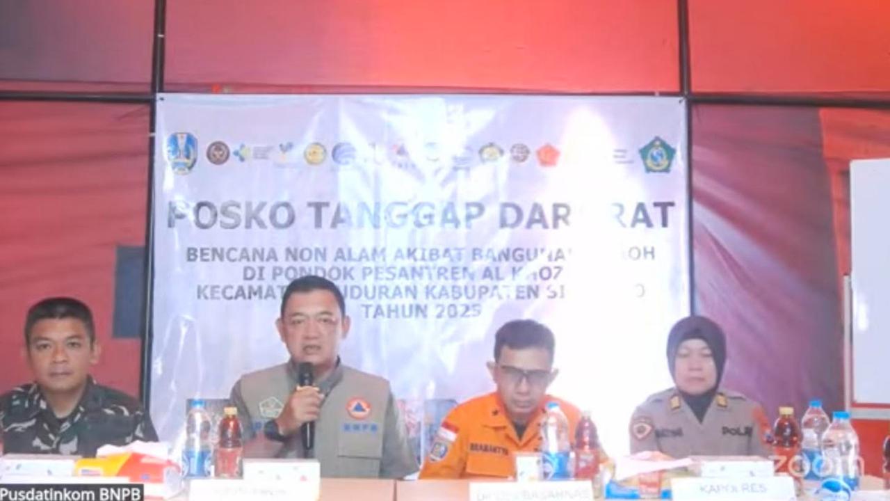 Jumpa Pers Update Pencarian Korban Bangunan Ponpes Al-Khoziny Ambruk