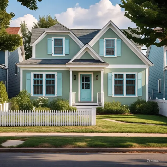 Inspirasi Cat Rumah Warna Hijau dan Biru