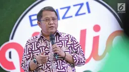 Menteri Komunikasi dan Informatika (Menkominfo),  Rudiantara dalam acara Brizzi Vidio Fair 2017 di kawasan Jakarta, Sabtu (9/12). Dalam kesempatan yang sama, Rudiantara menyambut baik acara Brizzi Vidio Fair 2017 tersebut. (Liputan6.com/Herman Zakharia)