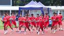 Para pemain Timnas Indonesia menggelar sesi latihan untuk FIFA Series 2026 Stadion Madya, Komplek Gelora Bung Karno, Jakarta, Minggu (29/3/2026). (Bola.com/M Iqbal Ichsan)