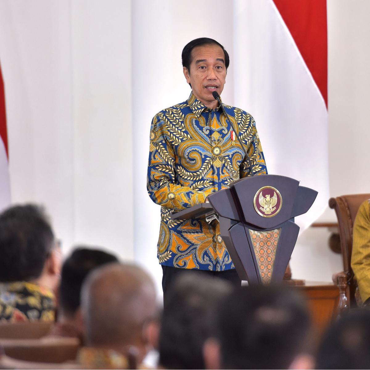 Presiden Jokowi memberikan sambutan pada Penyampaian LHP LKPP Tahun 2021 oleh Ketua BPK Isma Yatun kepada Presiden Jokowi, di Istana Kepresidenan Bogor, Jabar, Kamis (23/06/2022). (Foto: Humas Setkab/Agung)