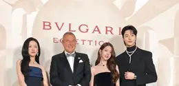 Jang Won-young, Kim Ji-won, dan Byeon Woo-seok di Acara Bvlgari Seoul. [@jc.babin]
