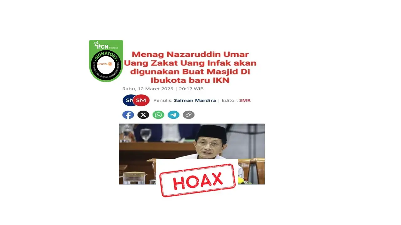 Cek fakta dana infak untuk masjid di IKN