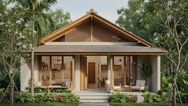 Desain Rumah Hemat Listrik dengan Banyak Ventilasi/Gemini AI