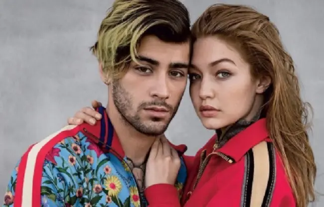 Pasangan selebritas Gigi Hadid dan Zayn Malik tampil keren dalam cover majalah Vogue dengan balutan busana dari Gucci. (Foto: Instagram/@teenvogue)