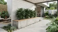 8 Inspirasi Planter Box Permanen untuk Palem Mini di Teras Minimalis, Desain Simpel dan Elegan