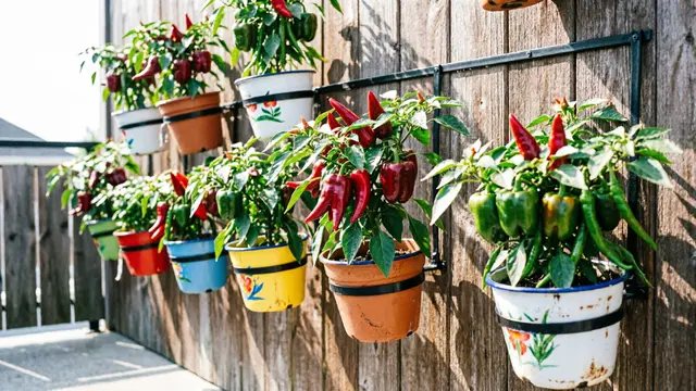 Ide Kebun Cabai di Panci Bekas yang Sudah Tidak Terpakai (AI)