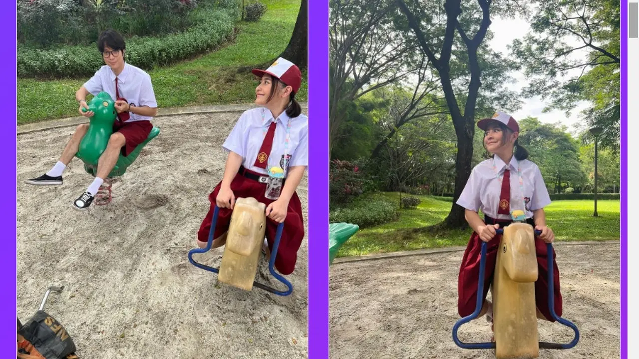 Prilly Latuconsina pakai seragam SD syuting Cinta Dua Masa (Foto: Instagram prillylatuconsina96)