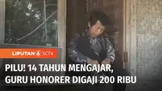 Atas nama pengabdian, seorang guru honorer di Sukabumi, Jawa Barat, rela digaji kecil, Rp200 ribu per bulan. Padahal ia harus menempuh jarak 12 kilometer atau selama 3 jam untuk bisa sampai di sekolah setiap kali mengajar.