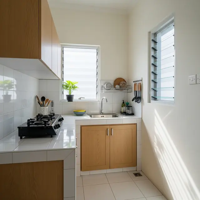 9 Inspirasi Dapur Sempit tapi Rapi dengan Pencahayaan Alami, Desain Efisien