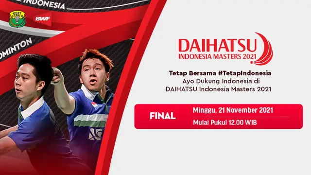 Link Live Streaming Final Indonesia Masters 2021, Marcus/Kevin Jadi Harapan