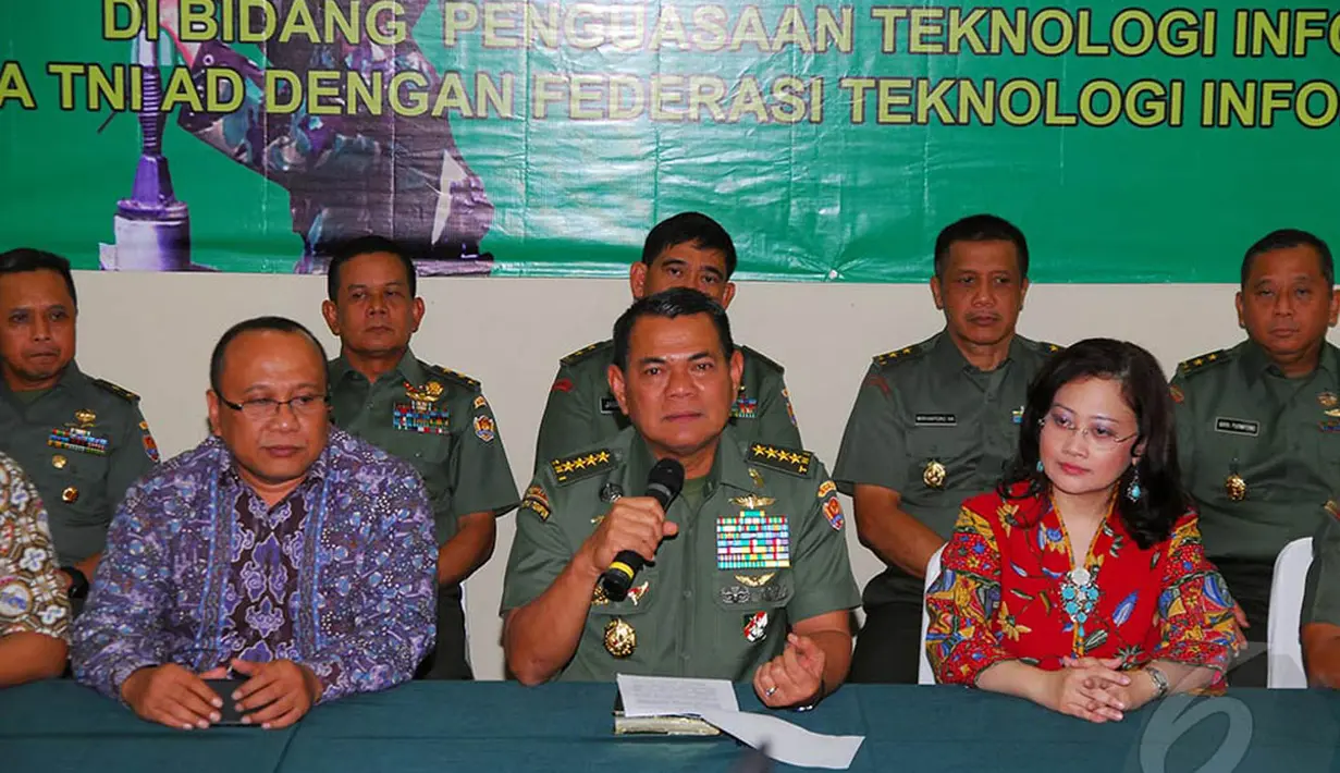  TNI Angkatan Darat (AD) menjalin kerjasama di bidang penguasaan teknologi informasi, Jumat (16/5/2014) (Liputan6.com/Miftahul Hayat).