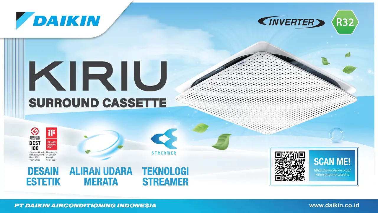 BARU! AC DAIKIN KIRIU, Kesejukan Elegan Sekaligus Piawai Jaga Kesehatan