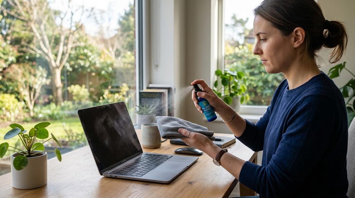 Cara Membersihkan Layar Laptop Berminyak Tanpa Meninggalkan Bekas/AI Generated