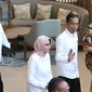 Presiden Joko Widodo bersama Plt Dirut PLN Sripeni Inten Cahyani dan Menteri ESDM Ignasius Jonan usai menggelar rapat di Kantor Pusat PLN (Persero), Jakarta, Senin (5/8/2019). Jokowi meminta penjelasan menyusul peristiwa pemadaman listrik di hampir seluruh Pulau Jawa. (Liputan6.com/Angga Yuniar)