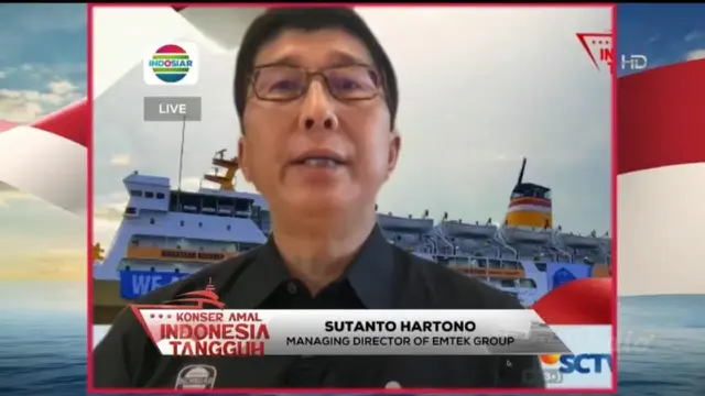 Sambutan Managing Director Emtek Group Sutanto Hartono di acara Konser Amal Indonesia Tangguh (dok. Emtek Group)