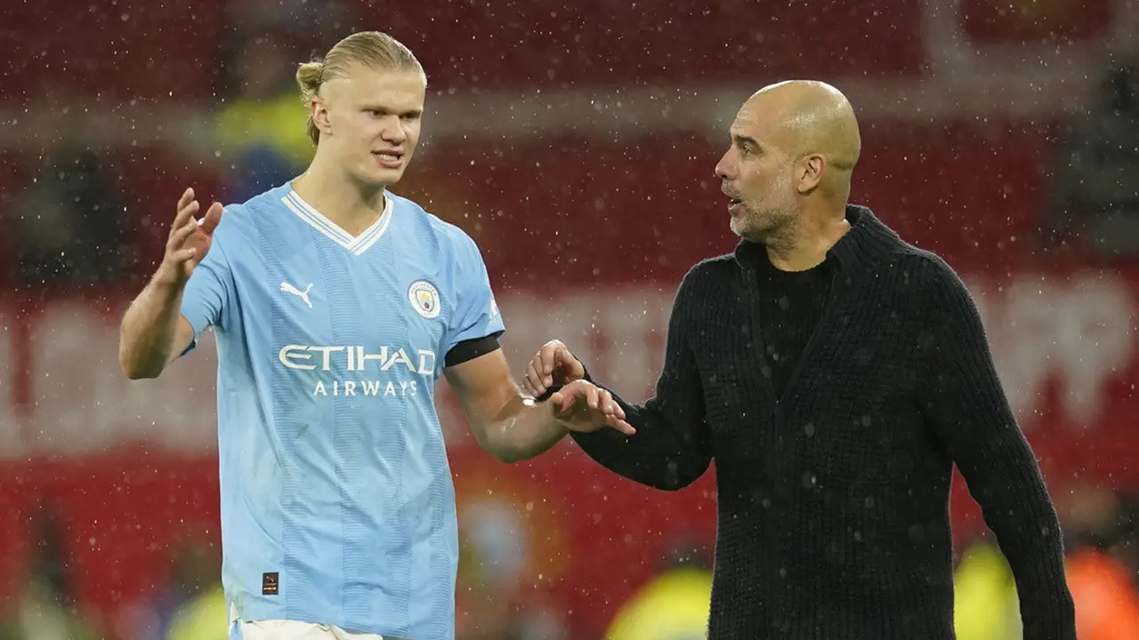 Erling Haaland dan Pep Guardiola - Manchester City