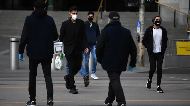 Hari Pertama Pemberlakuan Wajib Masker di Melbourne