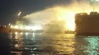 Kapal Terbakar di Pelabuhan Tanjung Priok