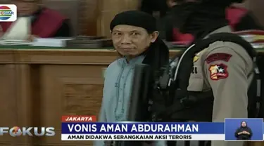 Sidang pembacaan vonis Aman Abdurrahman digelar, pengamanan Pengadilan Negeri Jakarta Selatan diperketat.