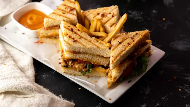 Ilustrasi chicken sandwich