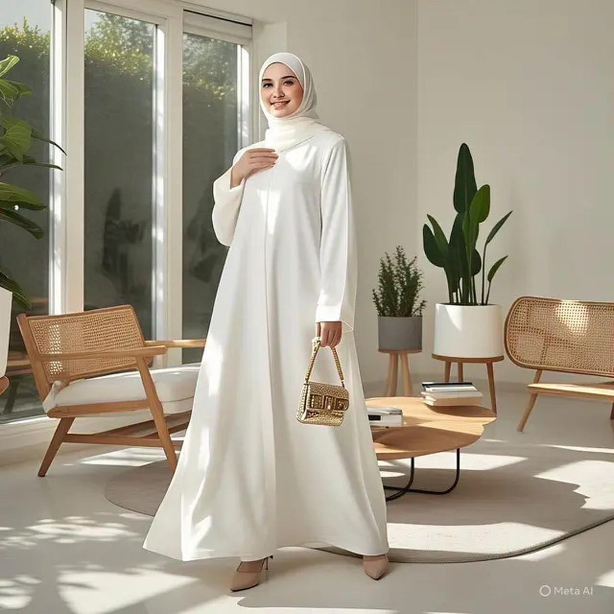 12 Model Busana Muslimah 1 Warna yang Lagi Tren di 2025, Tampilan Simpel tapi Elegan