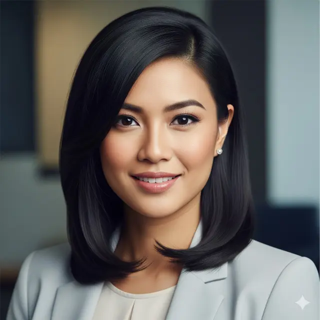 Model Rambut Lurus Rapi untuk Ibu-Ibu Kantoran