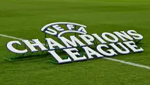 Logo Liga Champions UEFA ditampilkan sebelum pertandingan Liga Champions antara FC RB Salzburg dan Paris Saint-Germain di Salzburg, Austria, pada 10 Desember 2024. (KERSTIN JOENSSON/AFP)