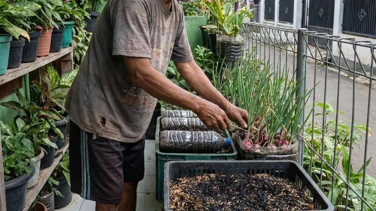 Menanam bawang merah dengan cocopeat kombinasi arang sekam