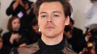 Harry Styles di karpet merah Met Gala 2019 di Metropolitan Museum of Art, New York, Amerika Serikat, 6 Mei 2019. (ANGELA WEISS / AFP)