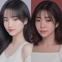 Potret Fuji dan Gisella Anastasha dengan filter AI generated.