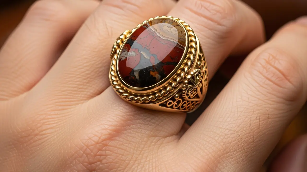 Model Cincin Emas Batu Akik Pria (Image by Gemini AI)