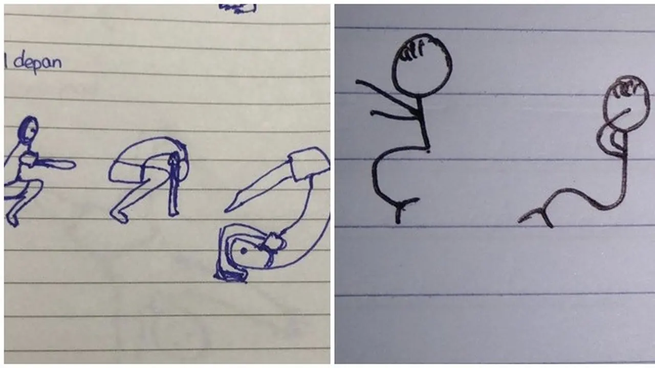 7 Ilustrasi Kocak Gerakan Olahraga di Tugas Sekolah Ini Bikin Senyum-senyum