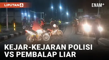 Penonton dan Pembalap Liar Berlarian Saat Dikejar Polisi di Jombang