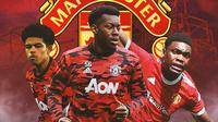 Manchester United - Shola Shoretire, Anthony Elanga, Teden Mengi (Bola.com/Adreanus Titus)
