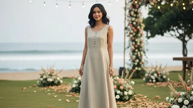 Dress Terusan Simpel Linen