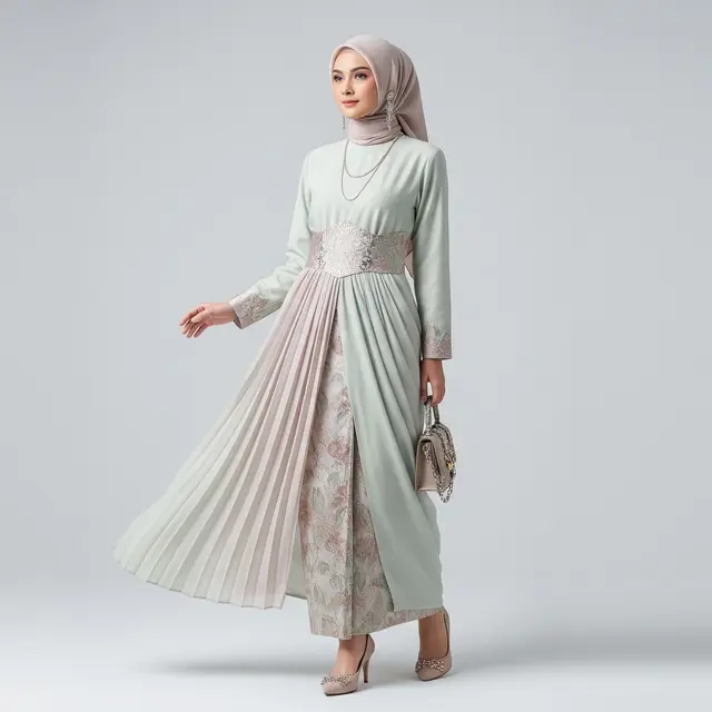 Tren Gamis Linen Muslimah 2026 Model Lipit Halus