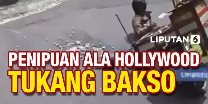 VIDEO: Bikin Ngakak! Tukang Bakso Pura-pura Jatuh Biar Dikasihani