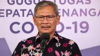 Juru Bicara Pemerintah untuk Penanganan COVID-19 Achmad Yurianto saat konferensi pers Corona di Graha BNPB, Jakarta, Minggu (5/7/2020). (Dok Badan Nasional Penanggulangan Bencana/BNPB)