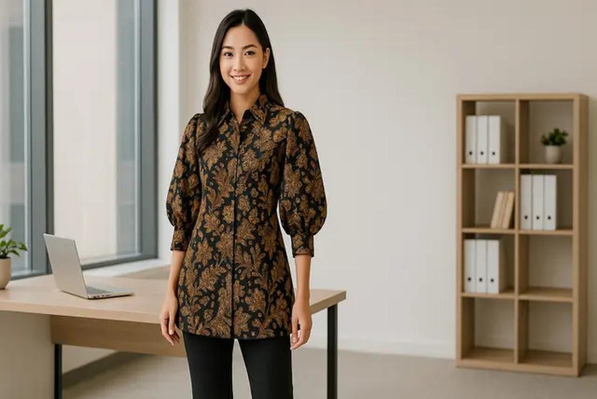12 Model Baju Batik Tunik Kantor 2025 yang Bikin Gaya Formal Jadi Terlihat Lebih Trendy