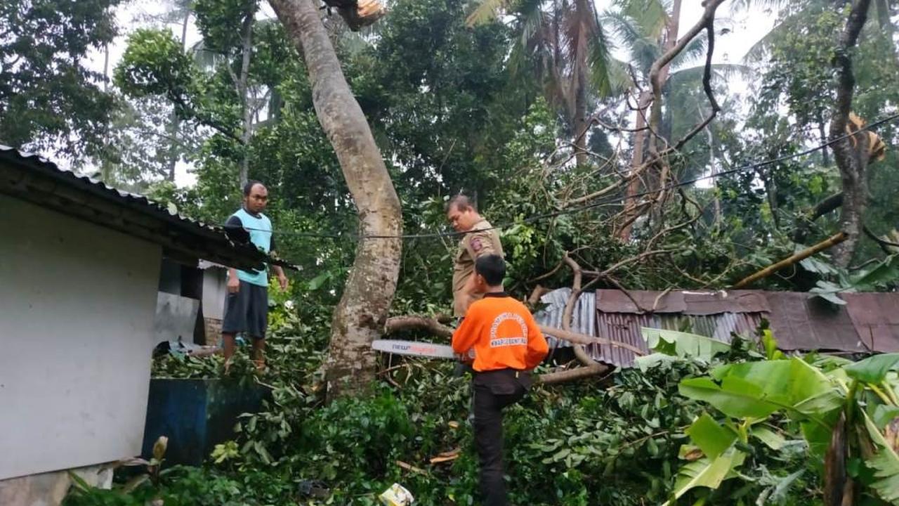 Angin kencang menerjang Banyumas, Jawa Tengah, Minggu sore, 11 November 2018. (Liputan6.com/Tagana Banyumas/Muhamad Ridlo)