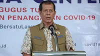 Di Graha BNPB, Jakarta, Jumat (3/4/2020), Ketua Pelaksana Gugus Tugas Percepatan Penanganan COVID-19 Doni Monardo apresiasi kades dan lurah yang terapkan isolasi mandiri warganya. (Dok Badan Nasional Penanggulangan Bencana/BNPB)