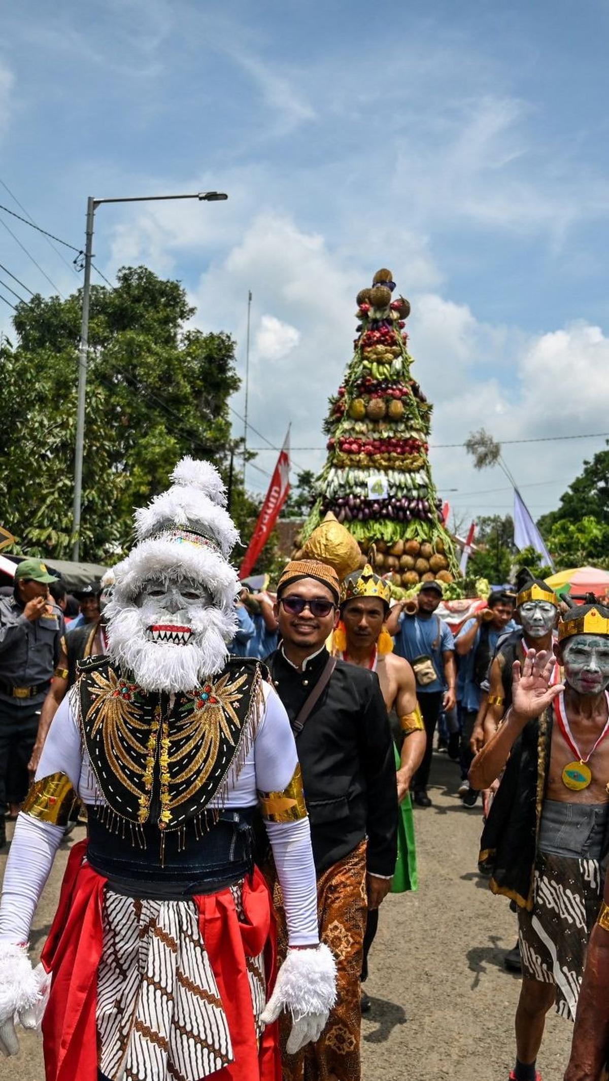 Festival Kenduren Wonosalam ini merupakan acara yang setiap tahun rutin digelar di wilayah tersebut.&nbsp;Foto: JUNI KRISWANTO / AFP<br>