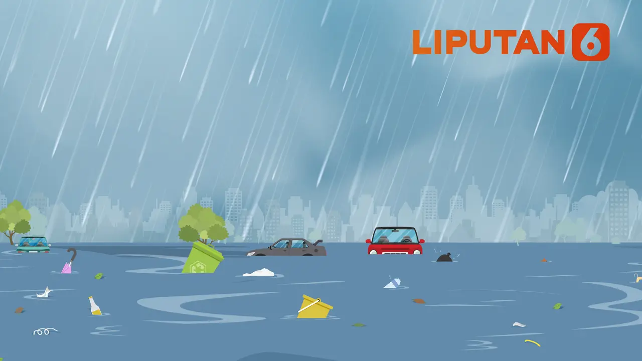 Banner Infografis Banjir Jabodetabek Menghantui Saat Musim Pancaroba.