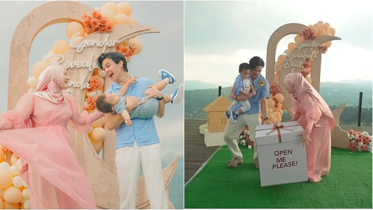 6 Potret Kejutan Gender Reveal Anak Kedua Dinda Hauw dan Rey Mbayang, Sederhana
