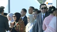 Mantan presiden dan wakil presiden Republik Indonesia tampak hadir dalam acara puncak Hari Bhayangkara 2025 di kawasan Monumen Nasional (Monas), Jakarta Pusat, Selasa (1/7/2025). (Tangkapan layar YouTube)
