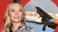 Kate Moss terbang dengan tiket murah