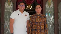 Ketua DPD Partai Gerindra Jawa Tengah Sudaryono bertemu empat mata dengan wakil presiden terpilih Gibran Rakabuming Raka. (Istimewa)
