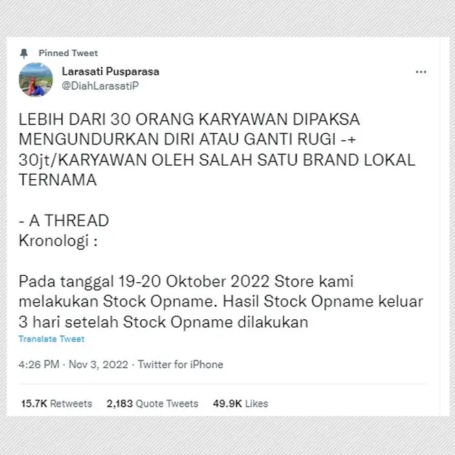 Ramai The Goods Dept Diduga Paksa Karyawan Mengundurkan Diri atau Ganti Rugi Sekitar Rp30 Juta