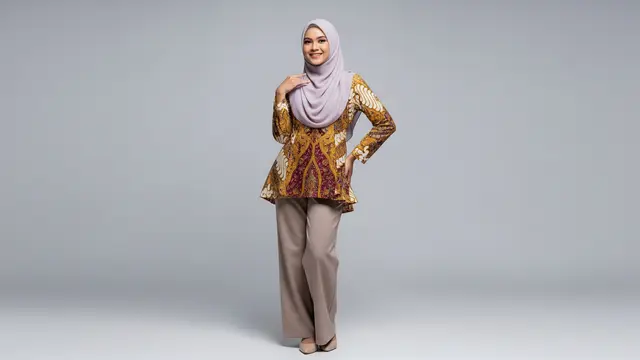 Desain Blouse Batik Lebaran Kekinian yang Cocok untuk Celana atau Rok Kutubaru